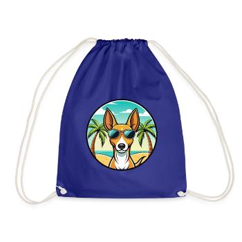 Podenco Canario Hunderasse Cartoon Sonnenbrille Strand - Turnbeutel - Königsblau - Vorne