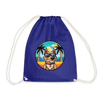 Magyar Agar Dog Breed Cartoon Sunglasses Beach - Drawstring Bag - royal blue - Front