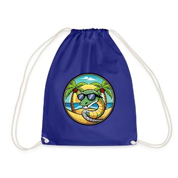 Schlange Lustige Cartoon Sommer Strand Sonnenbrille Cool - Turnbeutel - Königsblau - Vorne