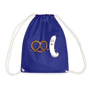 Pretzel Weißwurst Bretzel Bayrisch Essen - Turnbeutel - Königsblau - Vorne
