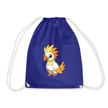 Kakadu Niedliche Maskottchen Zeichentrickfigur Kawaii - Turnbeutel - Königsblau - Vorne