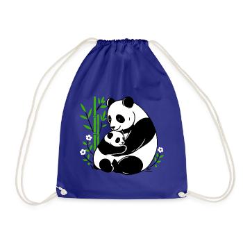 Panda Zärtlichkeit - Turnbeutel - Königsblau - Vorne