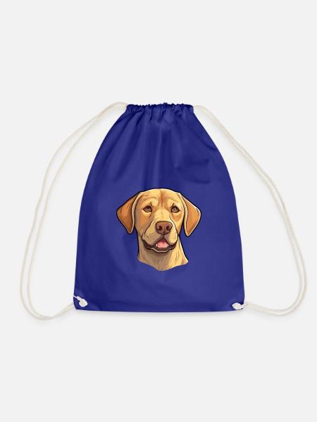 Labrador Hunderasse Cartoon Kawaii Illustration - Turnbeutel - Königsblau