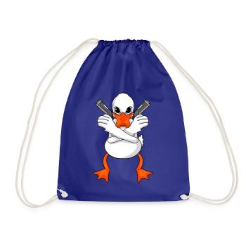 Ente mit Pistole - Turnbeutel - Königsblau - Vorne