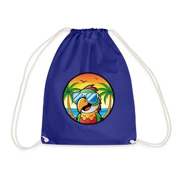 Perroquet Drôle Dessin Animé Plage Été Lunettes De Soleil Cool - Sac de sport léger - bleu roi - Devant