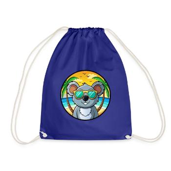 Koala Lustige Cartoon Sommer Strand Sonnenbrille Cool - Turnbeutel - Königsblau - Vorne