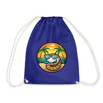 Schlange Lustige Cartoon Sommer Strand Sonnenbrille Cool - Turnbeutel - Königsblau - Vorne