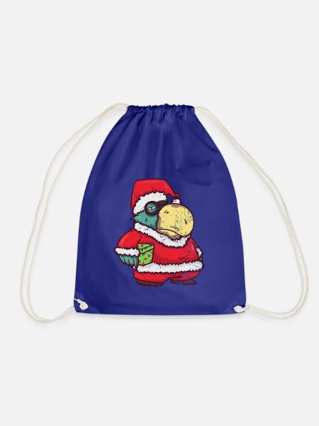 Verrückter Weihnachtsmann Papagei - Turnbeutel - Königsblau