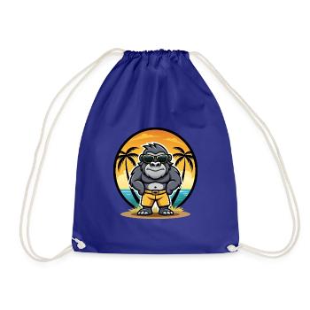 Gorilla Lustige Cartoon Sommer Strand Sonnenbrille Cool - Turnbeutel - Königsblau - Vorne