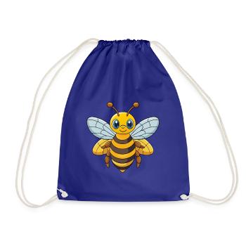 Abeille Mignonne Mascotte Personnage De Dessin Animé Kawaii - Sac de sport léger - bleu roi - Devant