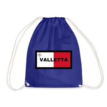 Valletta City in Malta Flagge - Turnbeutel - Königsblau - Vorne
