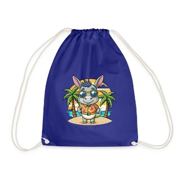 Esel Lustige Cartoon Sommer Strand Sonnenbrille - Turnbeutel - Königsblau - Vorne