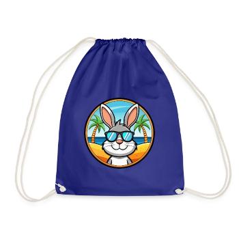 Kaninchen Lustige Cartoon Sommer Strand Sonnenbrille Cool - Turnbeutel - Königsblau - Vorne