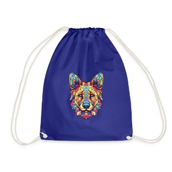 Böhmischer Schäferhund Rasse Buntes Aquarell - Turnbeutel - Königsblau - Vorne