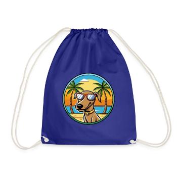 Plott Hound Hund Rasse Cartoon Sonnenbrille Strand - Turnbeutel - Königsblau - Vorne