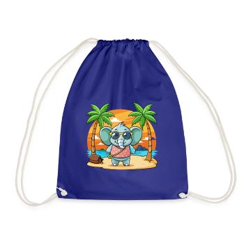Elefant Lustige Cartoon Sommer Strand Sonnenbrille - Turnbeutel - Königsblau - Vorne