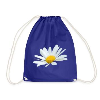 Margerite Gänseblume weiße Blume Margeriten - Turnbeutel - Königsblau - Vorne