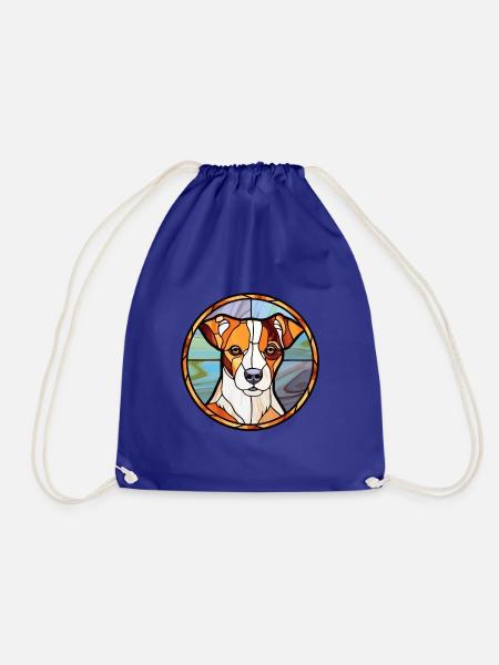 Jack Russell Terrier Hunderasse Buntglasfarbe - Turnbeutel - Königsblau