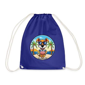 Französische Tricolor Hound Rasse Cartoon Sonnenbrille - Turnbeutel - Königsblau - Vorne