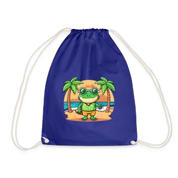 Frosch Lustige Cartoon Sommer Strand Sonnenbrille - Turnbeutel - Königsblau - Vorne
