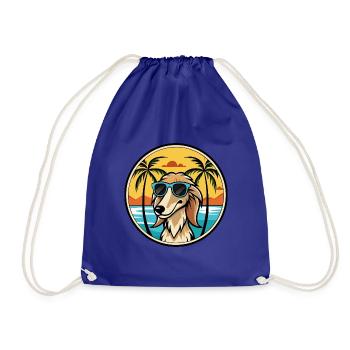 Saluki Hund Rasse Cartoon Sonnenbrille Strand - Turnbeutel - Königsblau - Vorne