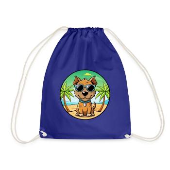 Teddy Roosevelt Terrier Hunderasse Cartoon Strand - Turnbeutel - Königsblau - Vorne