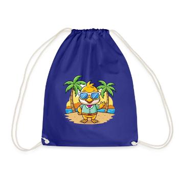 Ente Lustige Cartoon Sommer Strand Sonnenbrille - Turnbeutel - Königsblau - Vorne