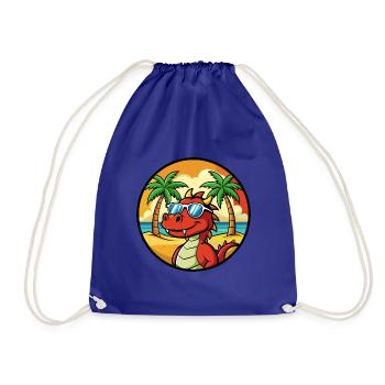 Dragon Funny Cartoon Lunettes de soleil de plage d’été cool - Sac de sport léger - bleu roi - Devant