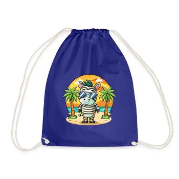 Zebra Lustige Cartoon Sommer Strand Sonnenbrille - Turnbeutel - Königsblau - Vorne