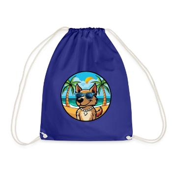 Magyar Agar Dog Breed Cartoon Sunglasses Beach - Drawstring Bag - royal blue - Front