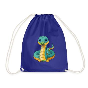 Anaconda Niedliche Maskottchen Zeichentrickfigur Kawaii - Turnbeutel - Königsblau - Vorne