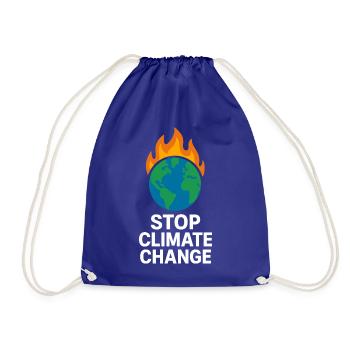 Erde in Flammen Stoppt Klimawandel - Turnbeutel - Königsblau - Vorne
