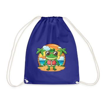 Frosch Lustige Cartoon Sommer Strand Sonnenbrille - Turnbeutel - Königsblau - Vorne