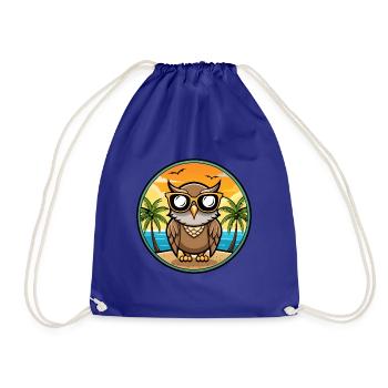 Eule Lustige Cartoon Sommer Strand Sonnenbrille Aufkleber - Turnbeutel - Königsblau - Vorne