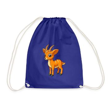 Antelope Cute Mascot Cartoon Character Kawaii - Drawstring Bag - royal blue - Front