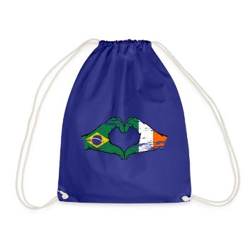 Brésil Irlande Drapeau Aiguilles Coeur Forme Utilisé - Sac de sport léger - bleu roi - Devant
