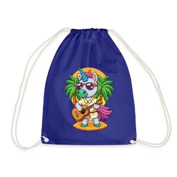 Lustige Einhorn Cartoon Sommer Strand Sonnenbrille - Turnbeutel - Königsblau - Vorne