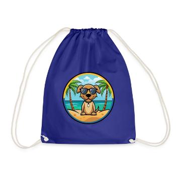 Pointer Dog Breed Cartoon Sunglasses Beach - Drawstring Bag - royal blue - Front