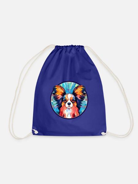 Papillon Hund Buntes Glas Bunte Karikatur Kawaii - Turnbeutel - Königsblau
