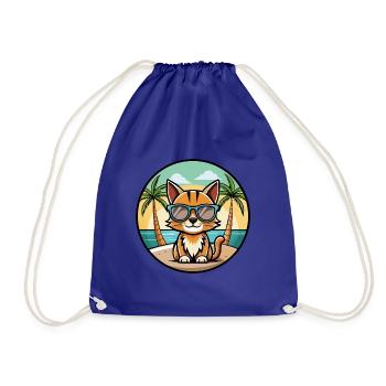 Somali Shorthair Cat Breed Cartoon Sunglass Beach - Sac de sport léger - bleu roi - Devant