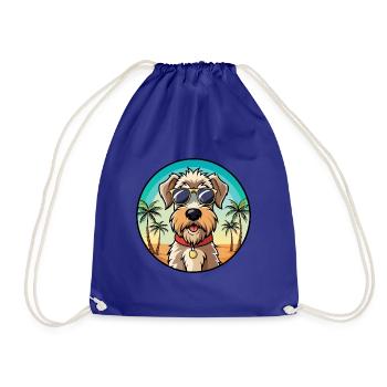 Weich beschichtete Wheaten Terrier Hunderasse Karikatur - Turnbeutel - Königsblau - Vorne