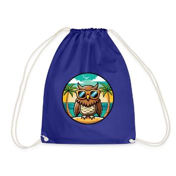 Eule Lustige Cartoon Sommer Strand Sonnenbrille Aufkleber - Turnbeutel - Königsblau - Vorne
