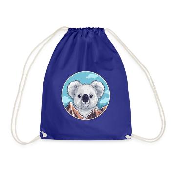 Koala Aquarell Karikatur Kawaii Haustier Tier Farbefu - Turnbeutel - Königsblau - Vorne