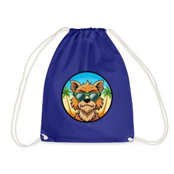 Griffon Bruxellois Hunderasse Cartoon Sonnenbrille - Turnbeutel - Königsblau - Vorne