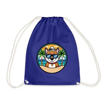 Cao De Seo Miguel Dog Breed Cartoon Beach - Drawstring Bag - royal blue - Front