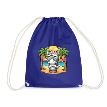 Zebra Lustige Cartoon Sommer Strand Sonnenbrille - Turnbeutel - Königsblau - Vorne