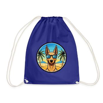 Pharaoh Hound Dog Breed Cartoon Sunglasses Beach - Drawstring Bag - royal blue - Front