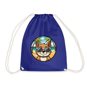 Bambino Katzenrasse Cartoon Sonnenbrille Strand - Turnbeutel - Königsblau - Vorne