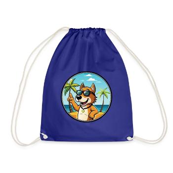 Auvergne Vorstehhund Rasse Cartoon Sonnenbrille Strand - Turnbeutel - Königsblau - Vorne