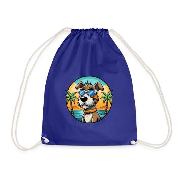 Istrischer Drahthaarhund Hunderasse Cartoon Beach - Turnbeutel - Königsblau - Vorne